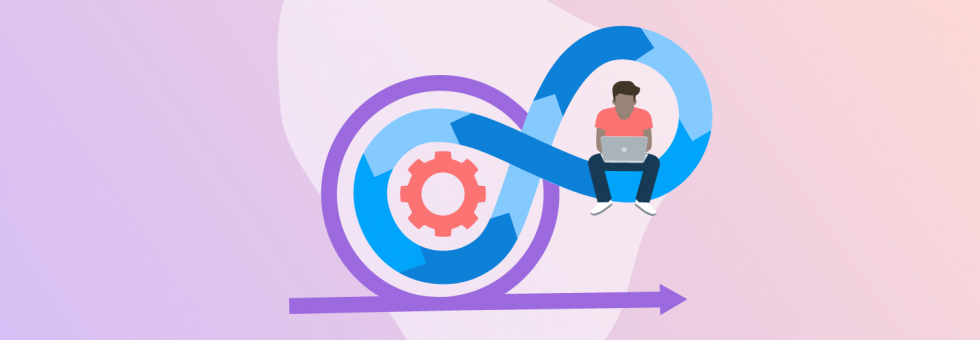 Illustration of modern open-source technology trends including cloud, AI, and containerization.